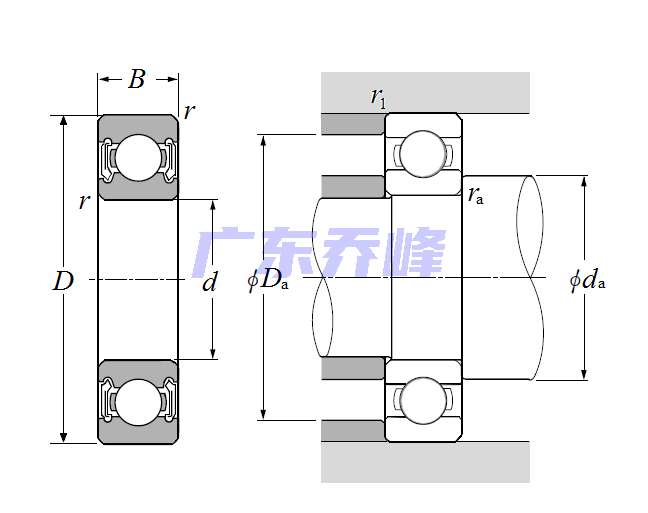 NTN 63308LLBC3轴承图纸