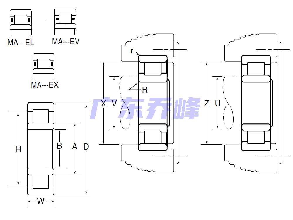 NTN MA5220EL轴承图纸