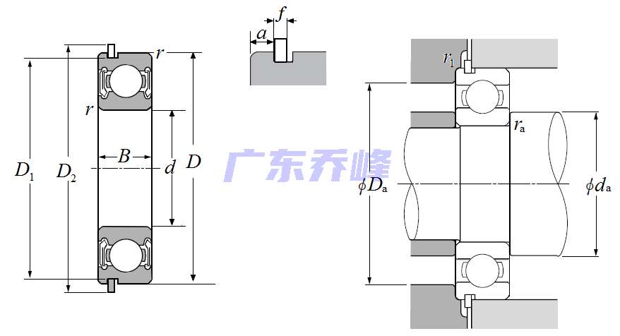 NTN 6201LLBNR轴承图纸