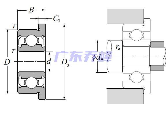 NTN FL623ZZ轴承图纸