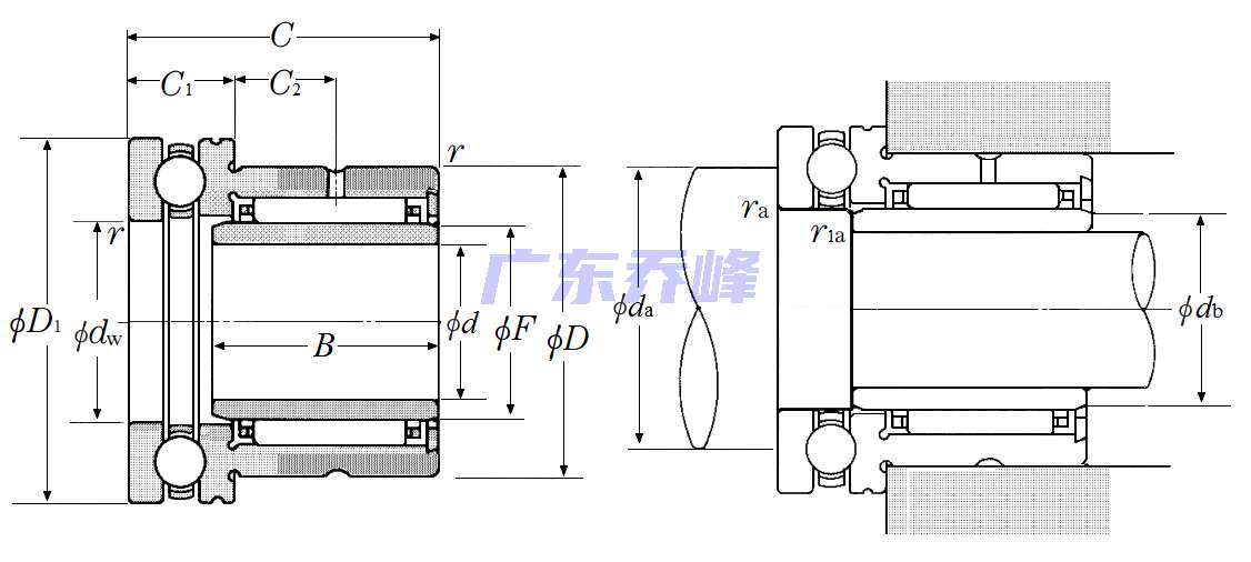 NTN NKX15T2+1R12X15X16轴承图纸