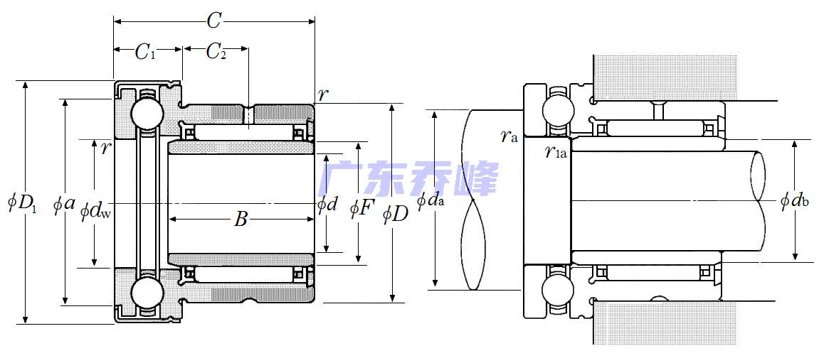 NTN NKX12T2Z+1R9X12X16轴承图纸
