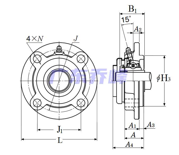 NTN SM-UKFC205D1 (when used with HE2305)轴承图纸