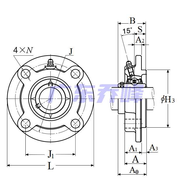 NTN UCFC218D1轴承图纸