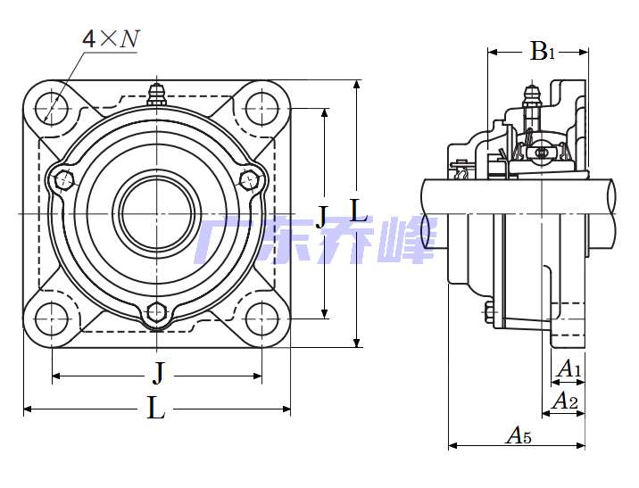 NTN C-UKF316D1 (when used with H2316X)轴承图纸