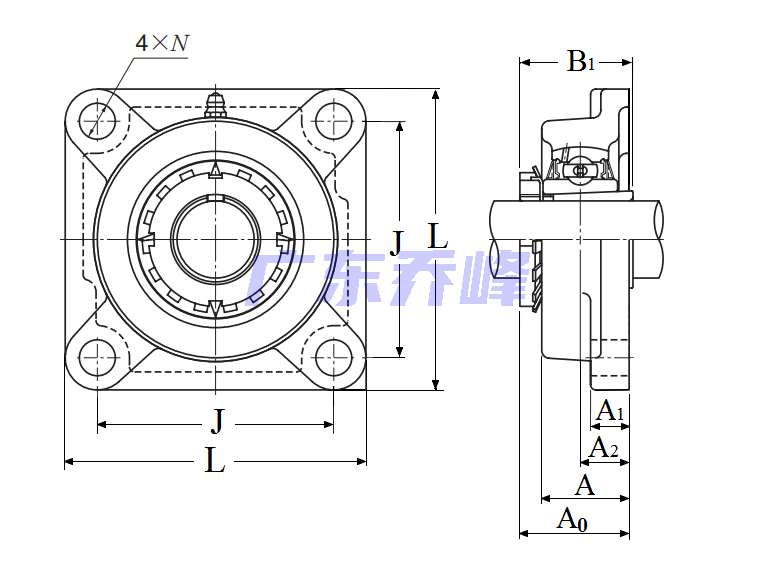 NTN UKF316D1 (when used with HE2316X)轴承图纸
