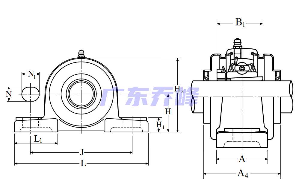 NTN S-UKP209D1 (When used with H2309X)轴承图纸