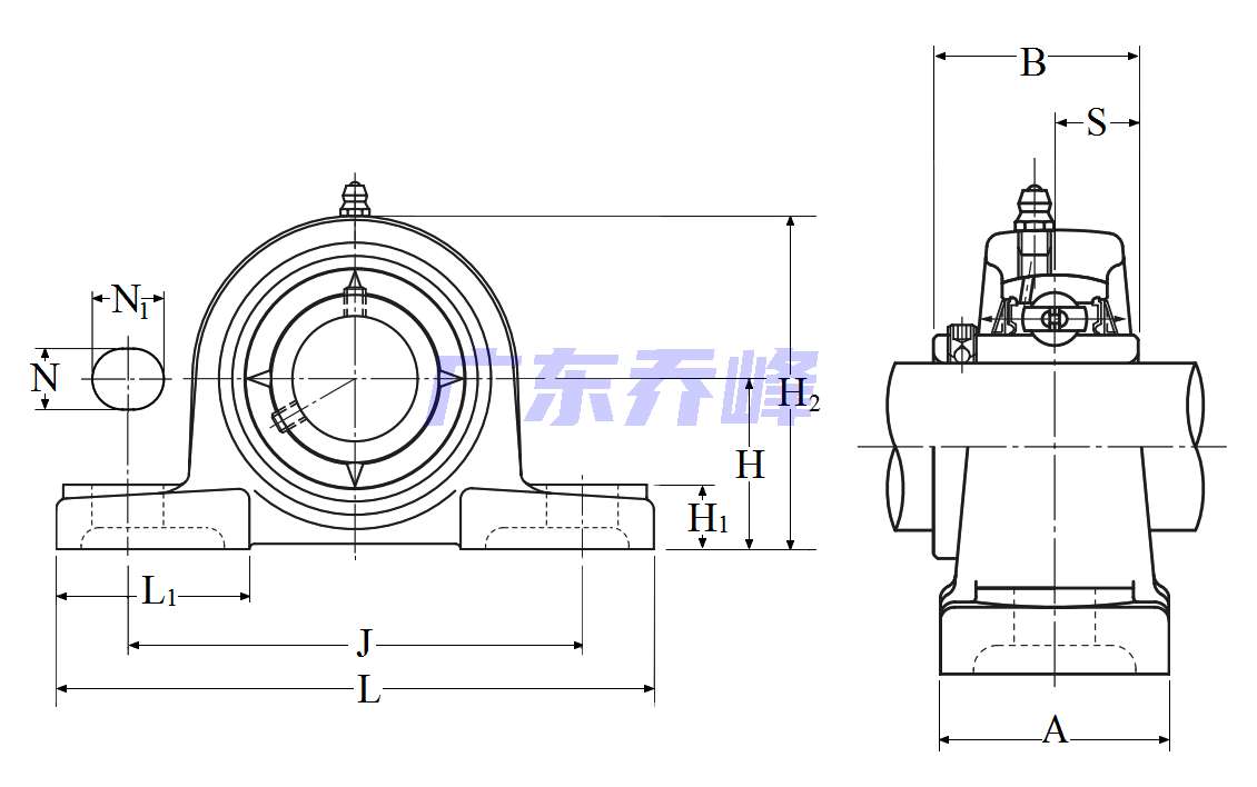 NTN UCPL212-204D1轴承图纸