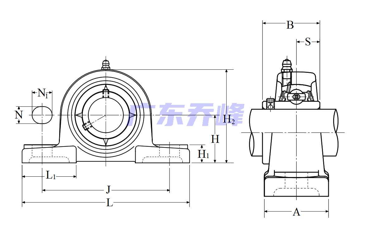 NTN UCP203D1轴承图纸