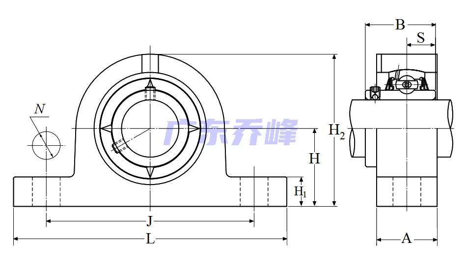 NTN UCPG318D1轴承图纸