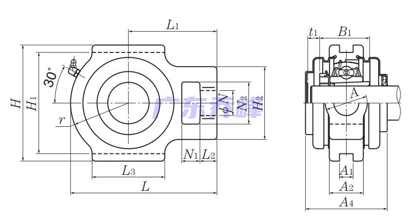 NTN SM-UKT205D1 (when used with H2305X)轴承图纸