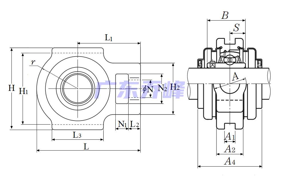 NTN S-UCTX08D1轴承图纸