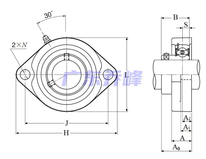 NTN ASFB207-107轴承图纸