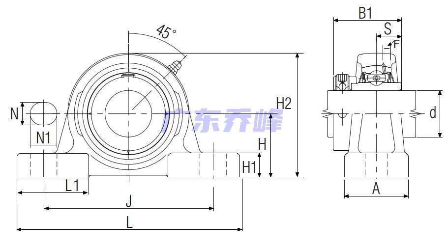 NTN UELP-1.3/8轴承图纸