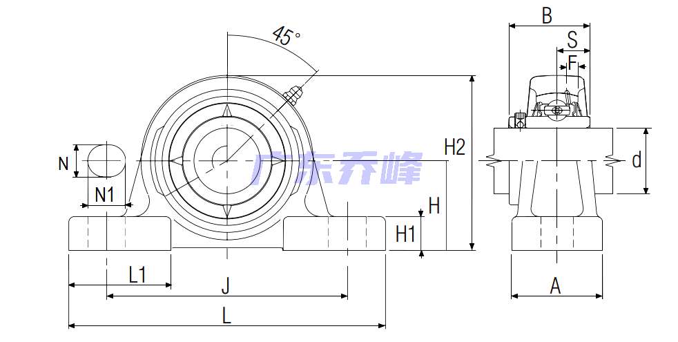 NTN UCPX-2.1/8轴承图纸